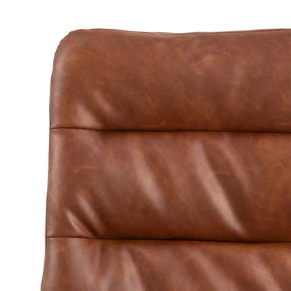 Set of 2 Havdrup Tan Brown Faux Leather Swivel Dining Chairs