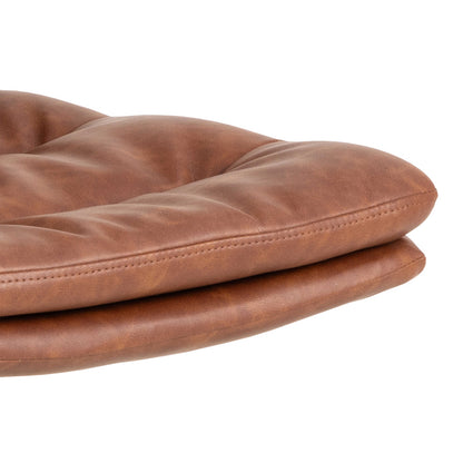 Set of 2 Havdrup Tan Brown Faux Leather Swivel Dining Chairs