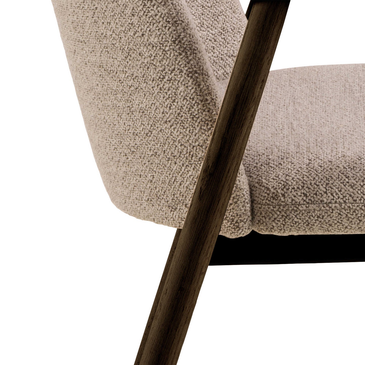 Set of 2 Kampala Beige Monza Upholstered Dining Chairs With Armrest