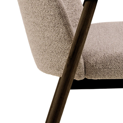 Set of 2 Kampala Beige Monza Upholstered Dining Chairs With Armrest