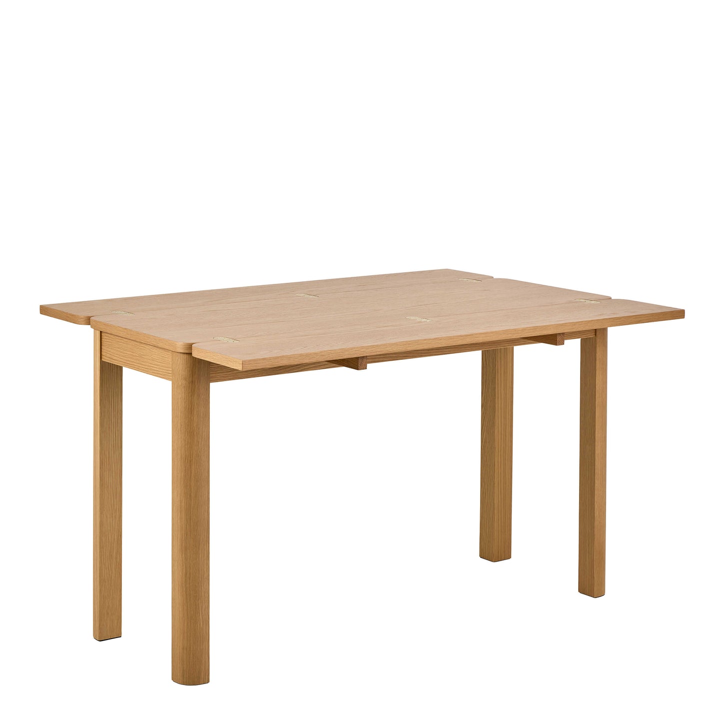 Dresden Oak Veneer Extendable Dining Table with Hidden Leaves
