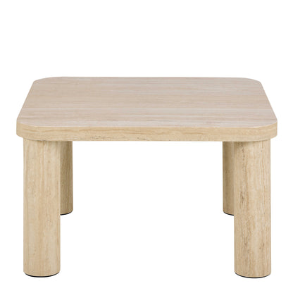 Frankfurt Square Travertine Effect Coffee Table Rounded Corners