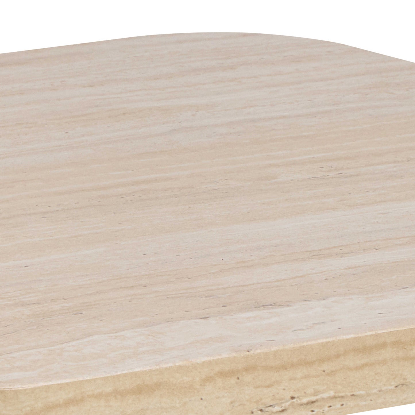 Frankfurt Square Travertine Effect Coffee Table Rounded Corners