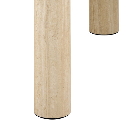 Frankfurt Square Travertine Effect Coffee Table Rounded Corners