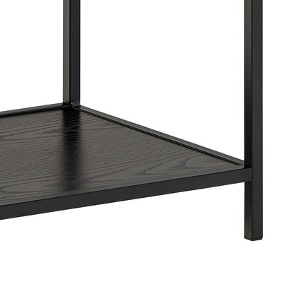 Paris Wide Black Metal Bookcase 4 Shelves
