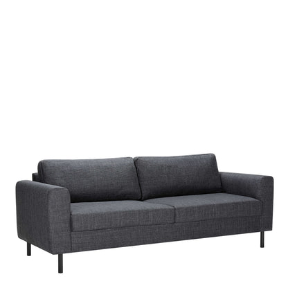 San Sebastian 3 Seater Sofa Upholstered Dark Grey Fabric