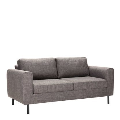 San Sebastian 2 Seater Sofa Upholstered Light Grey Brown Fabric