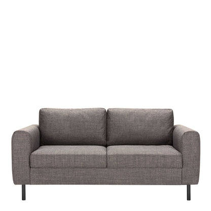 San Sebastian 2 Seater Sofa Upholstered Light Grey Brown Fabric
