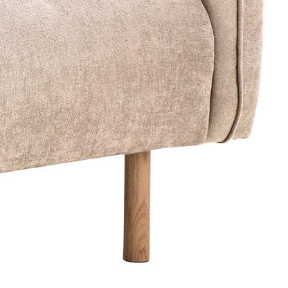 Cambridge 2.5 Seater Sofa in Fay Beige Fabric Oak Base