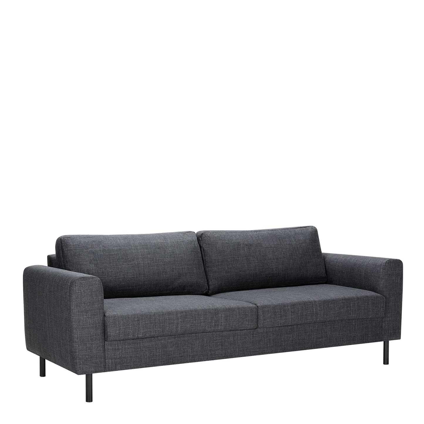 Set of 2 San Sebastian 3 Seater Sofas Upholstered Dark Grey Fabric