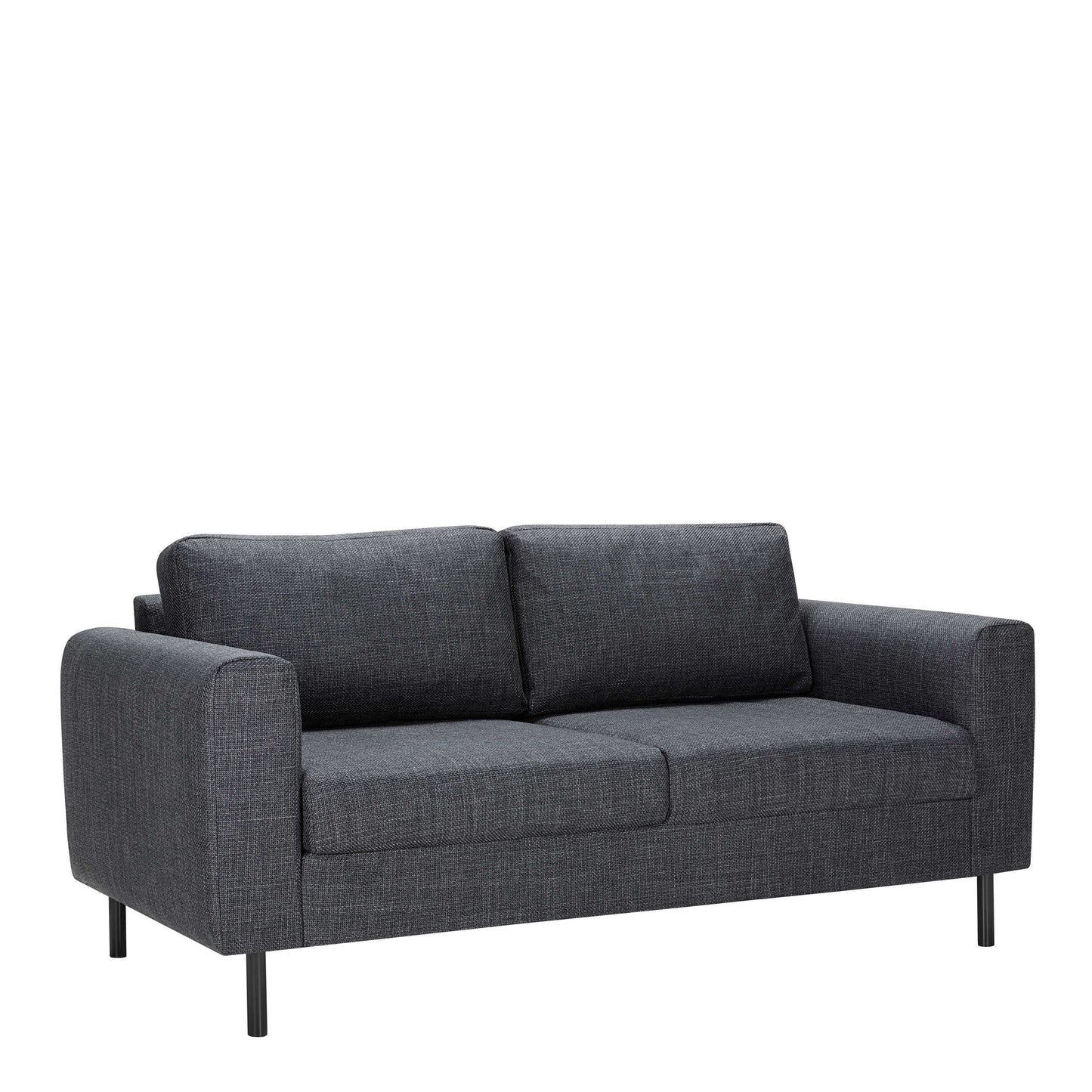 Set of 2 San Sebastian 3 Seater Sofas Upholstered Dark Grey Fabric