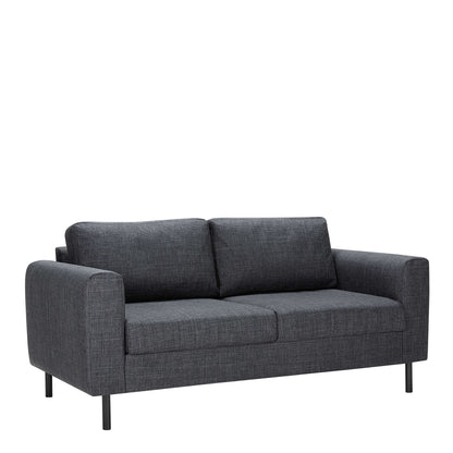 Set of 2 San Sebastian 3 Seater Sofas Upholstered Dark Grey Fabric