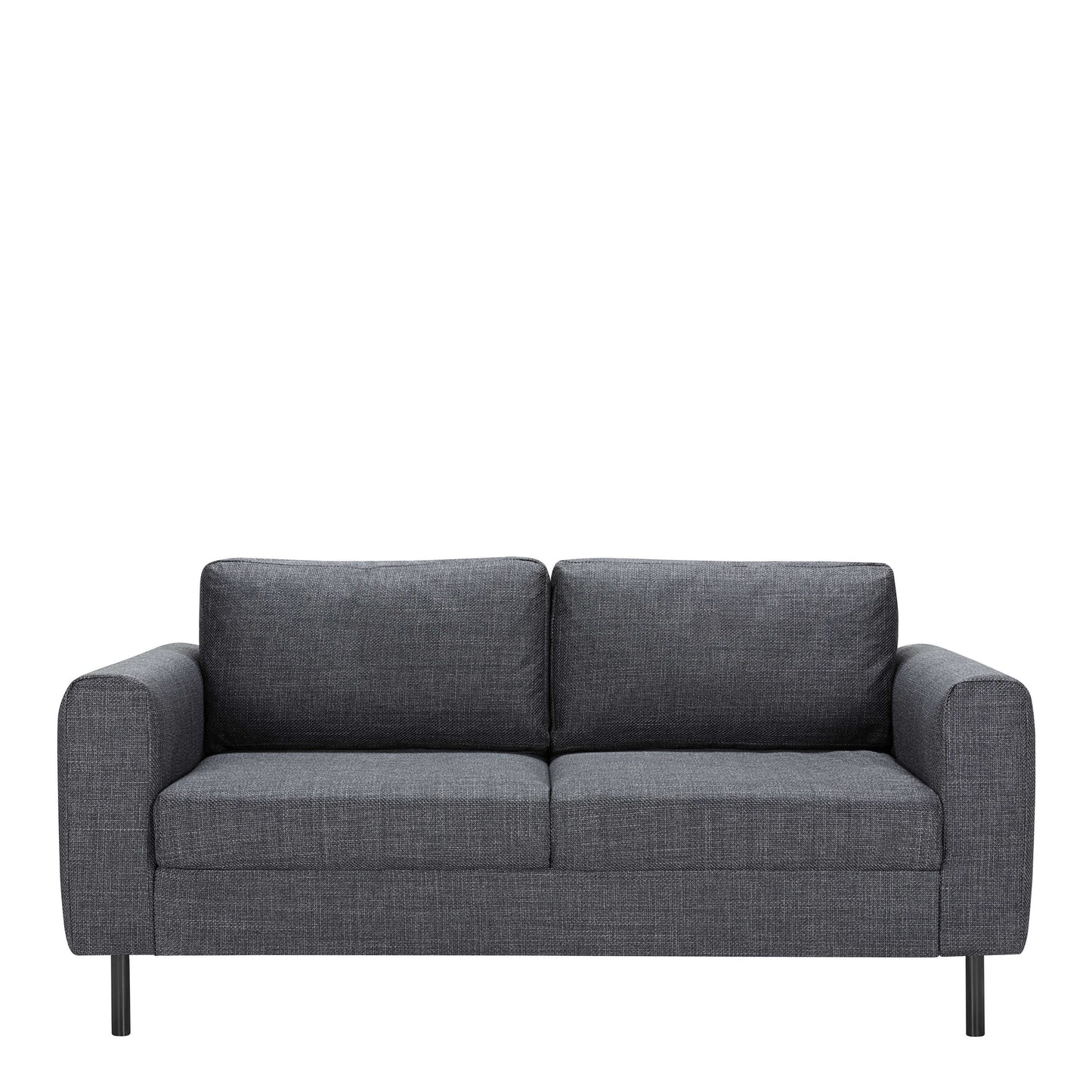 Set of 2 San Sebastian 3 Seater Sofas Upholstered Dark Grey Fabric
