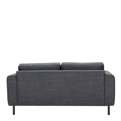 Set of 2 San Sebastian 3 Seater Sofas Upholstered Dark Grey Fabric