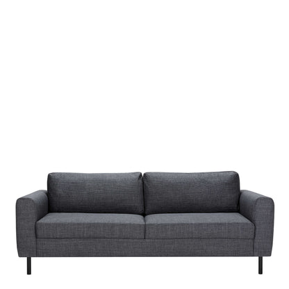 Set of 2 San Sebastian 3 Seater Sofas Upholstered Dark Grey Fabric