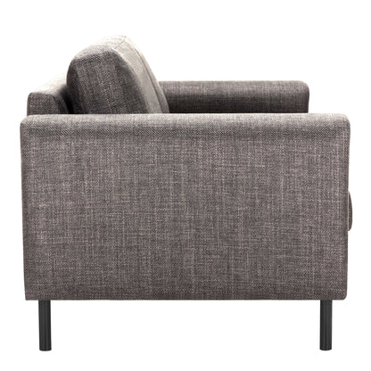 Set of 2 San Sebastian 3 Seater and 2 Seater Sofa Upholstered Basel Light Grey Brown Fabric