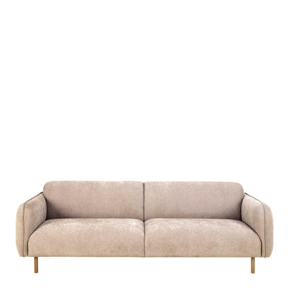 Set of 2 Cambridge 3 Seater Upholstered Sofas Fay Beige Fabric
