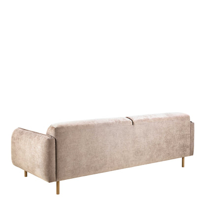 Set of 2 Cambridge 3 Seater Upholstered Sofas Fay Beige Fabric