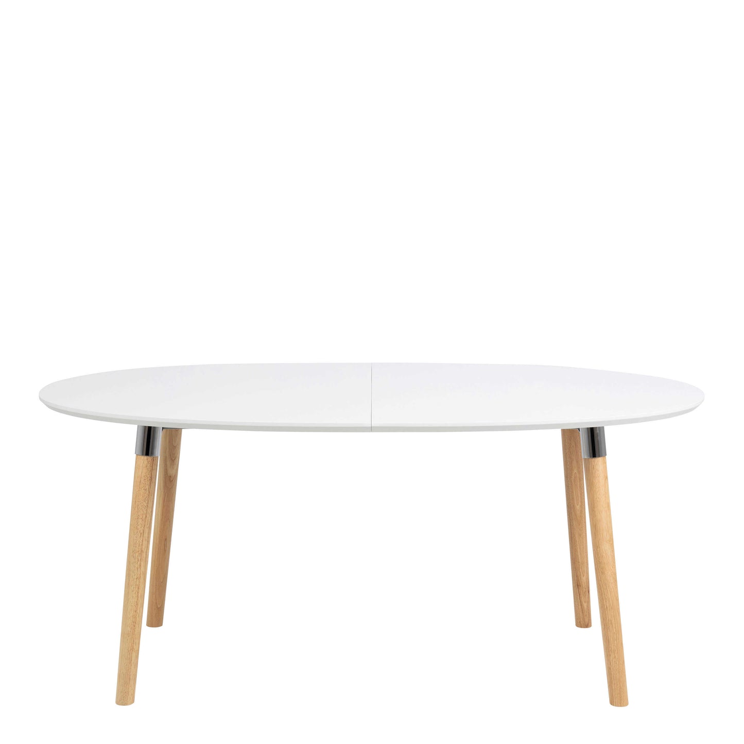 Honeybrook White and Natural Oak Wood Oval Dining Table