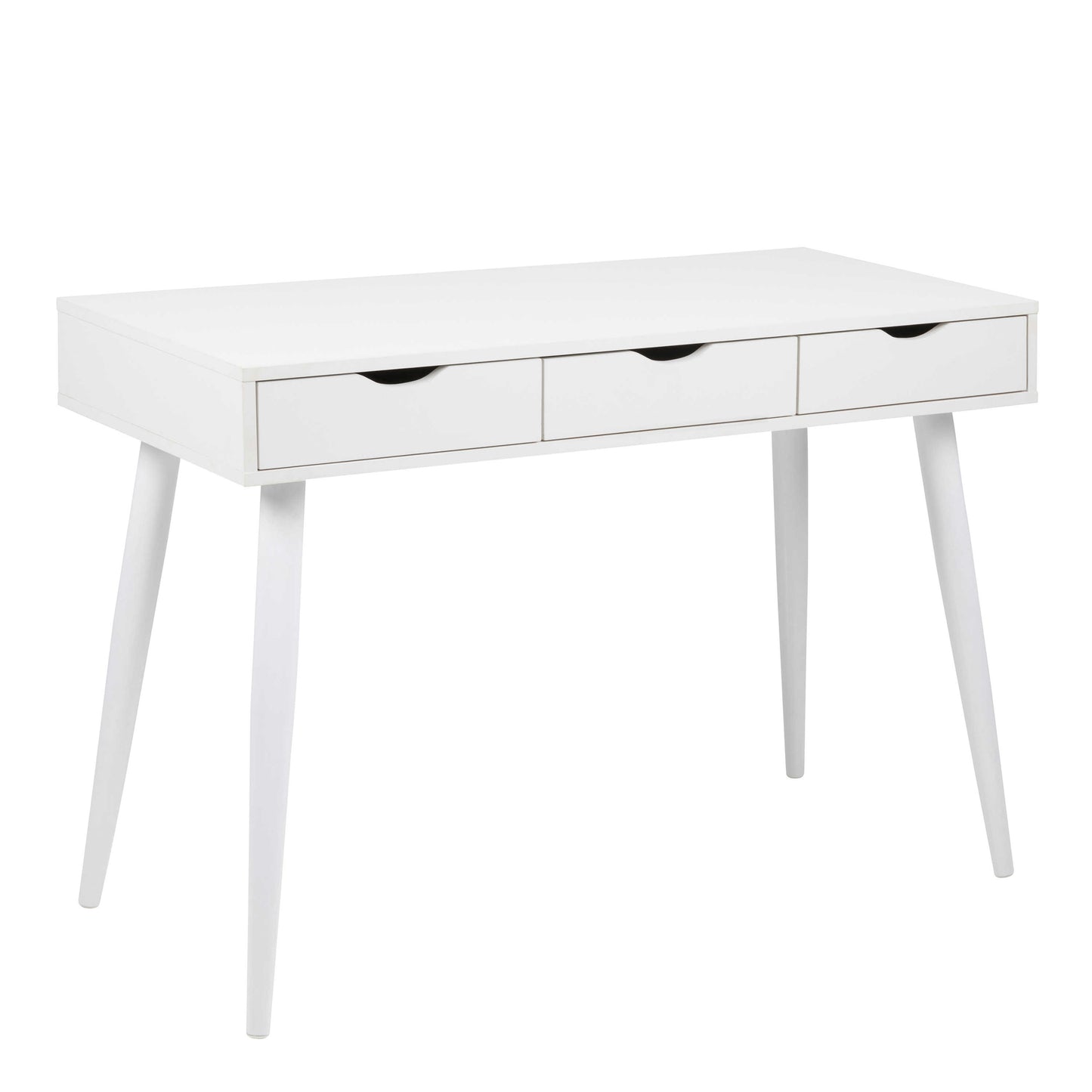 Dresden White Wooden Office Desk 3 Drawers