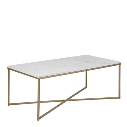Vodskov Coffee Table with White Marble Top