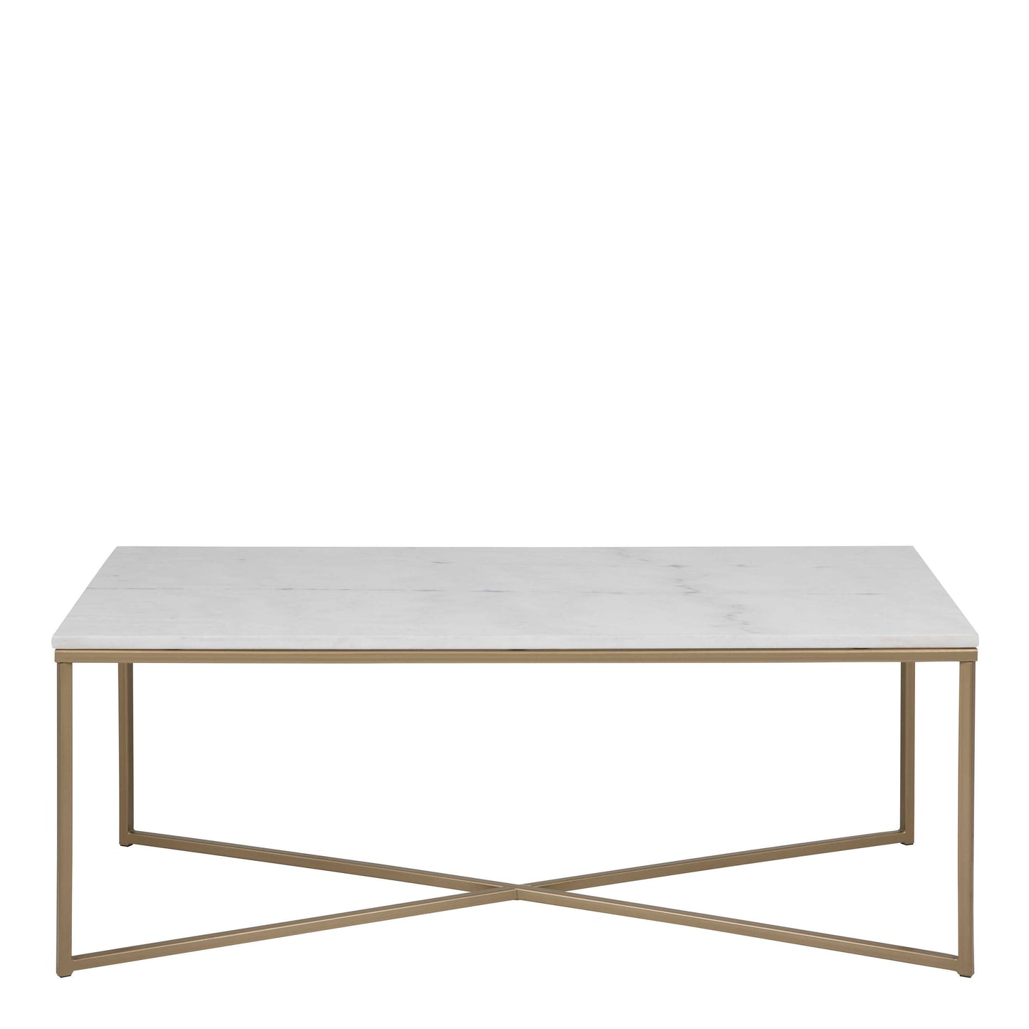 Vodskov Coffee Table with White Marble Top