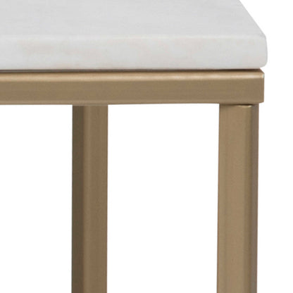 Vodskov Coffee Table with White Marble Top