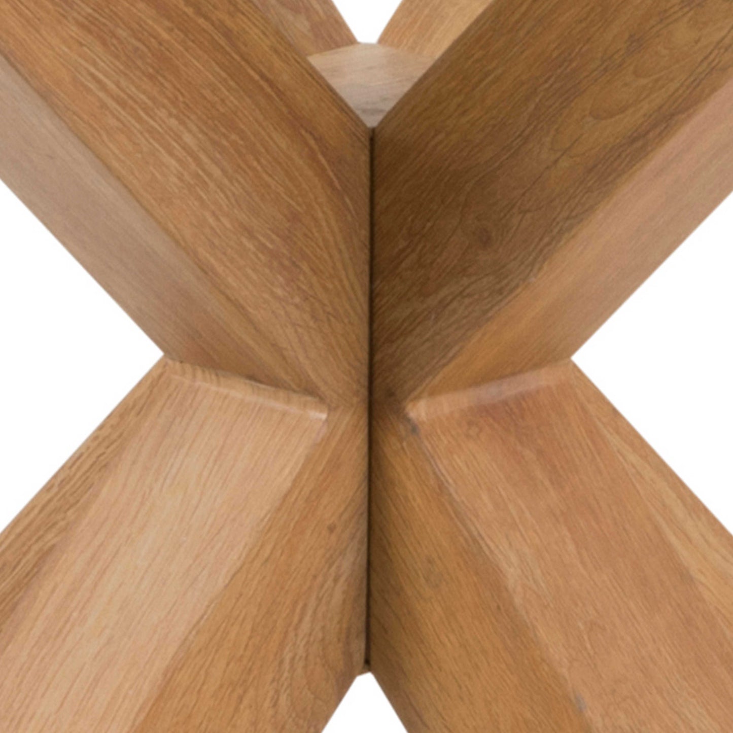 Perth 119cm Clear Glass Round Dining Table Natural Oak Effect Legs