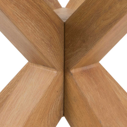 Perth 119cm Clear Glass Round Dining Table Natural Oak Effect Legs