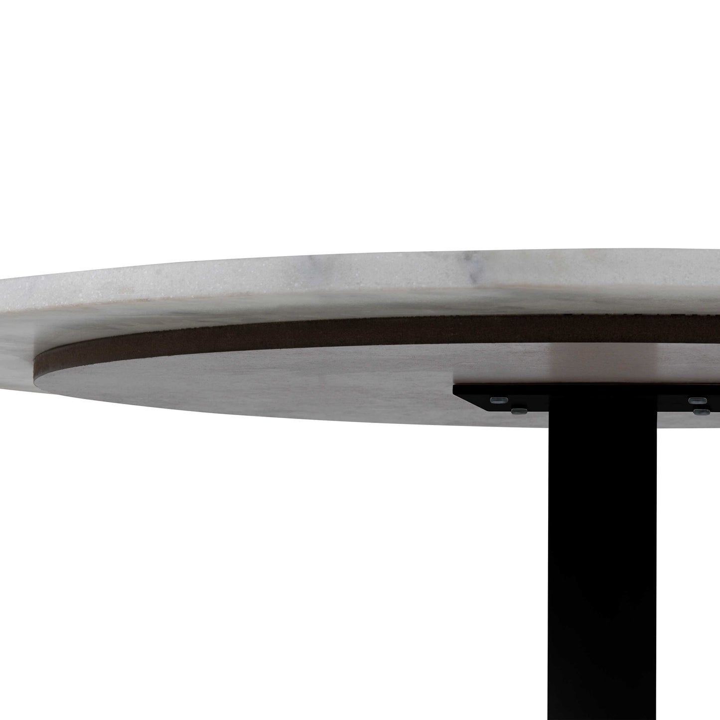 Stavanger Round White Marble Dining Table with Black Trumpet Base