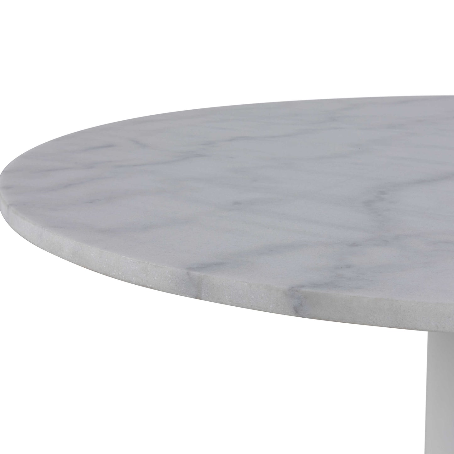 Stavanger Round White Marble Dining Table with Steel Base