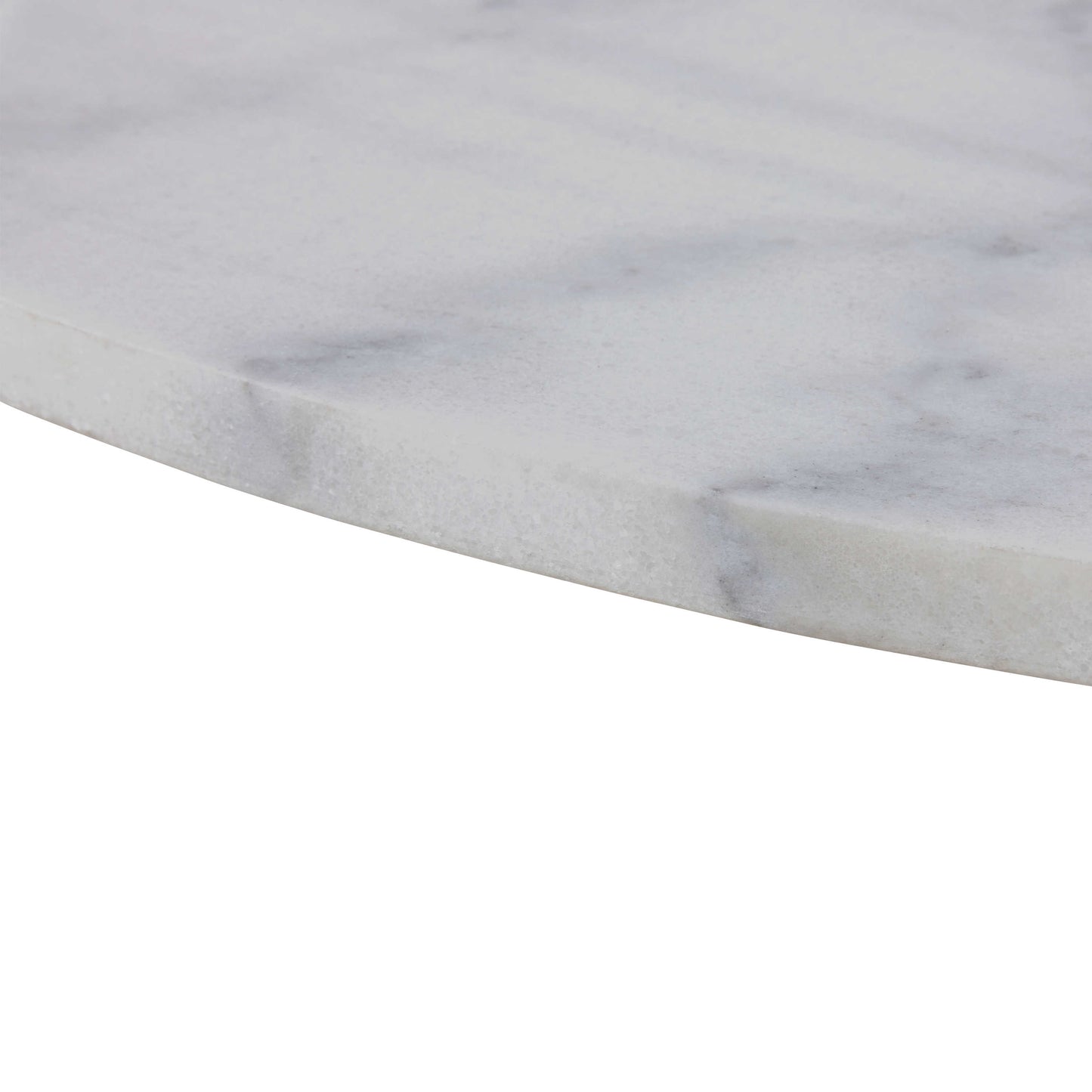 Stavanger Round White Marble Dining Table with Steel Base