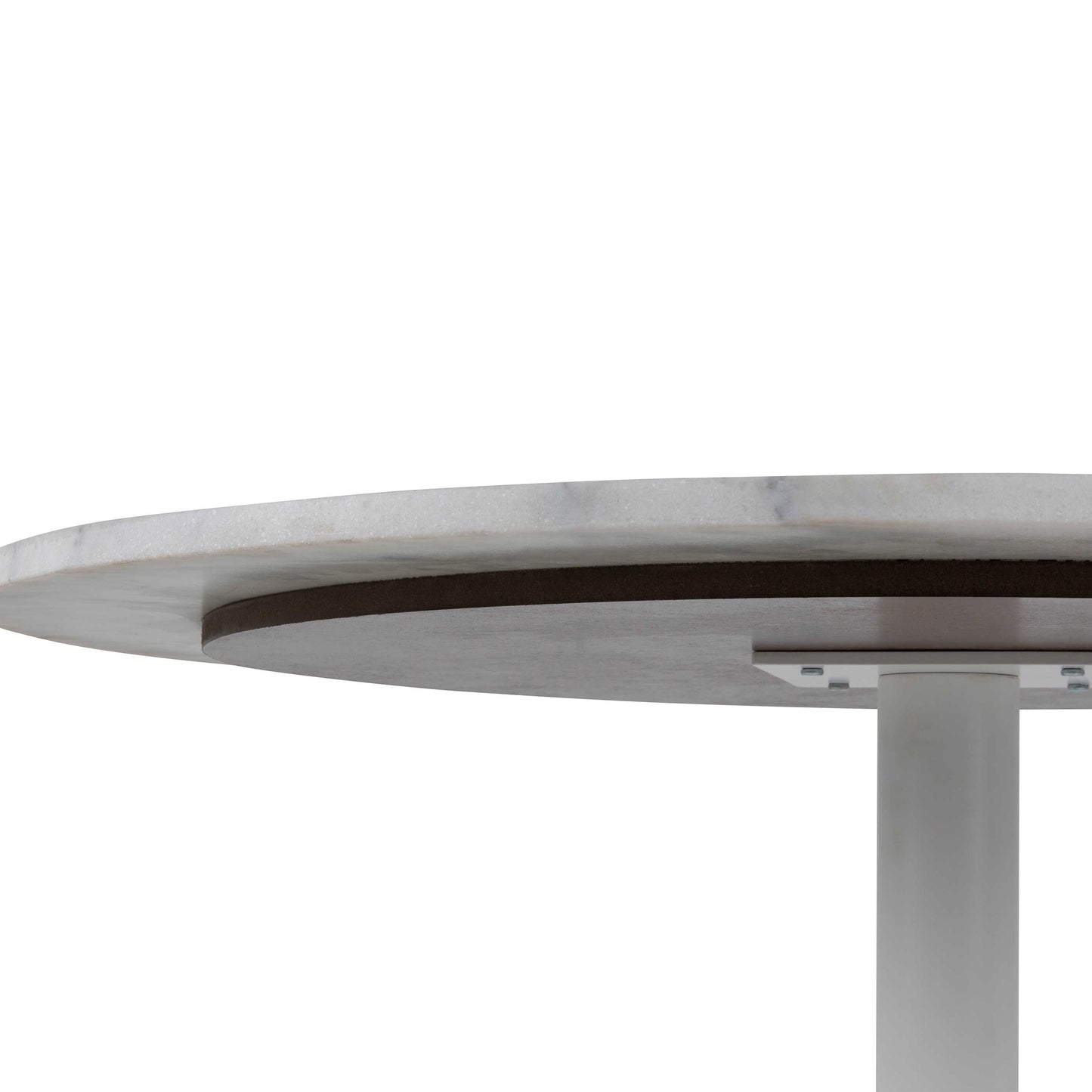 Stavanger Round White Marble Dining Table with Steel Base