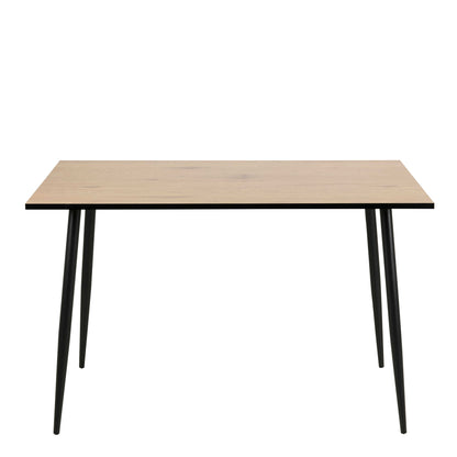 Venice 6 Seater Rectangular Wild Oak Effect Dining Table Black Steel Legs