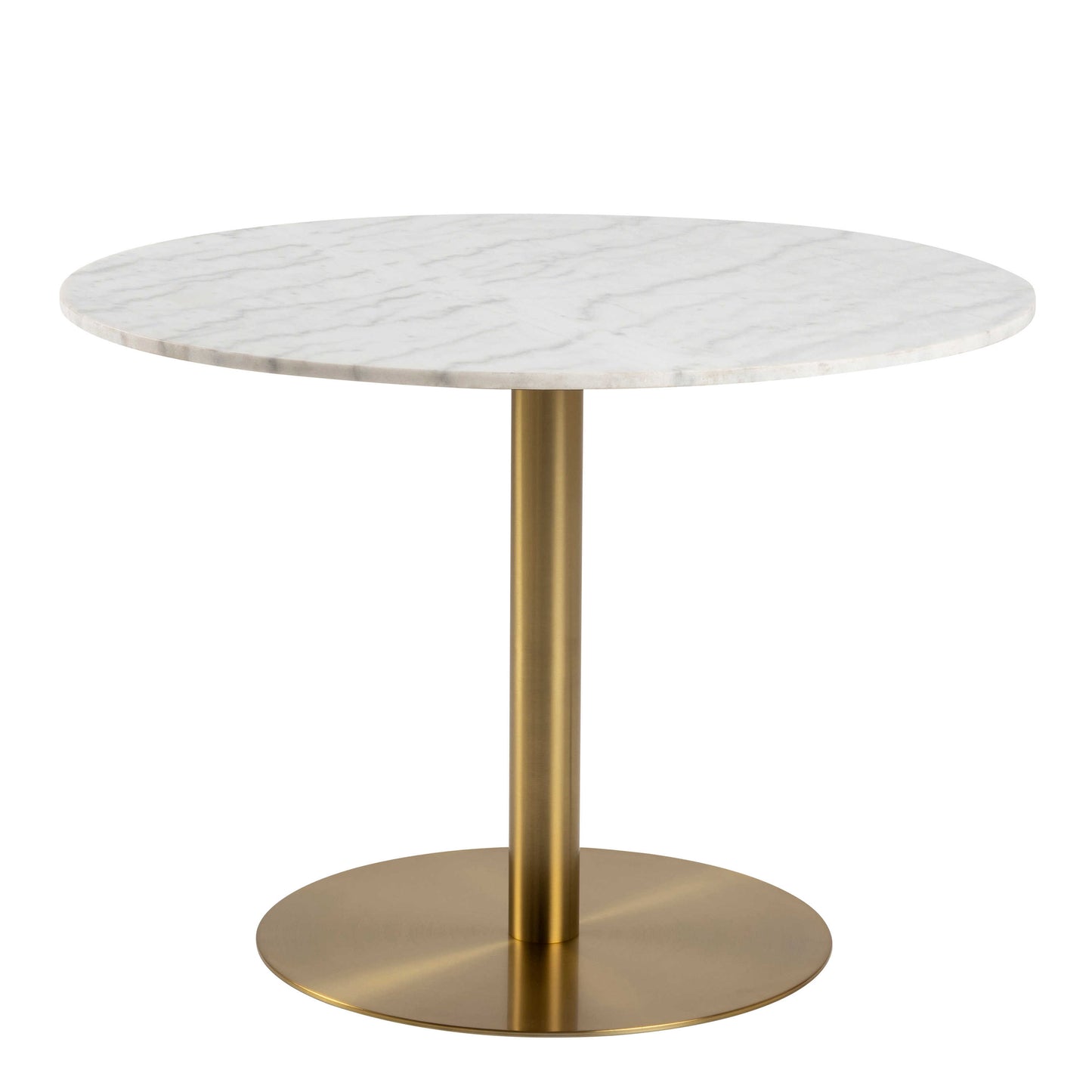 Meadowbloom White Marble Round Dining Table Gold Metal Base