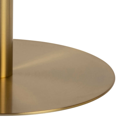 Meadowbloom White Marble Round Dining Table Gold Metal Base