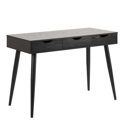 Dresden Black Wooden Office Desk 3 Drawers