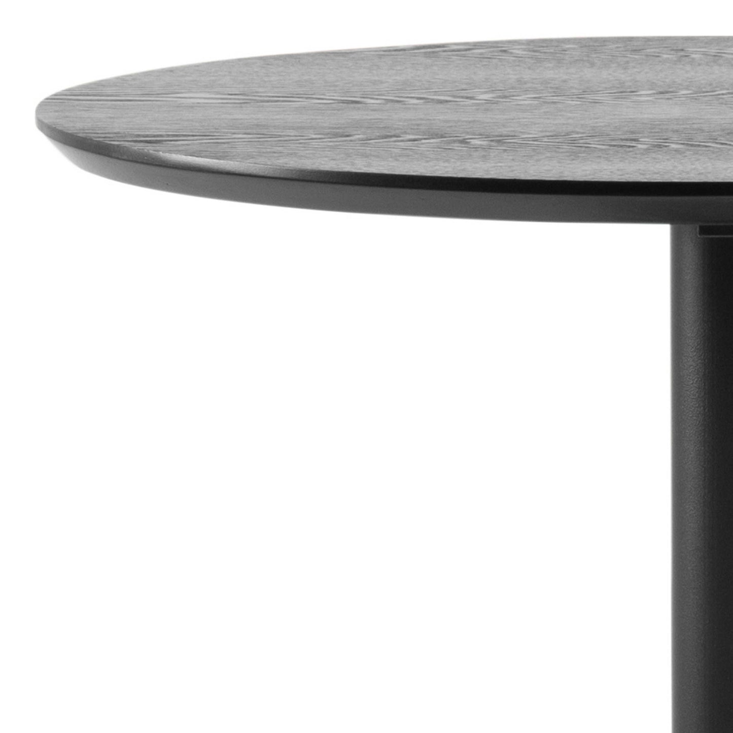 Aars Tall Black Marble Effect Round Bar Table Trumpet Base