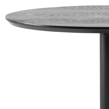 Aars Tall Black Marble Effect Round Bar Table Trumpet Base