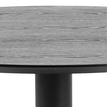 Aars Small Black Marble Effect Round Bar Table Trumpet Base
