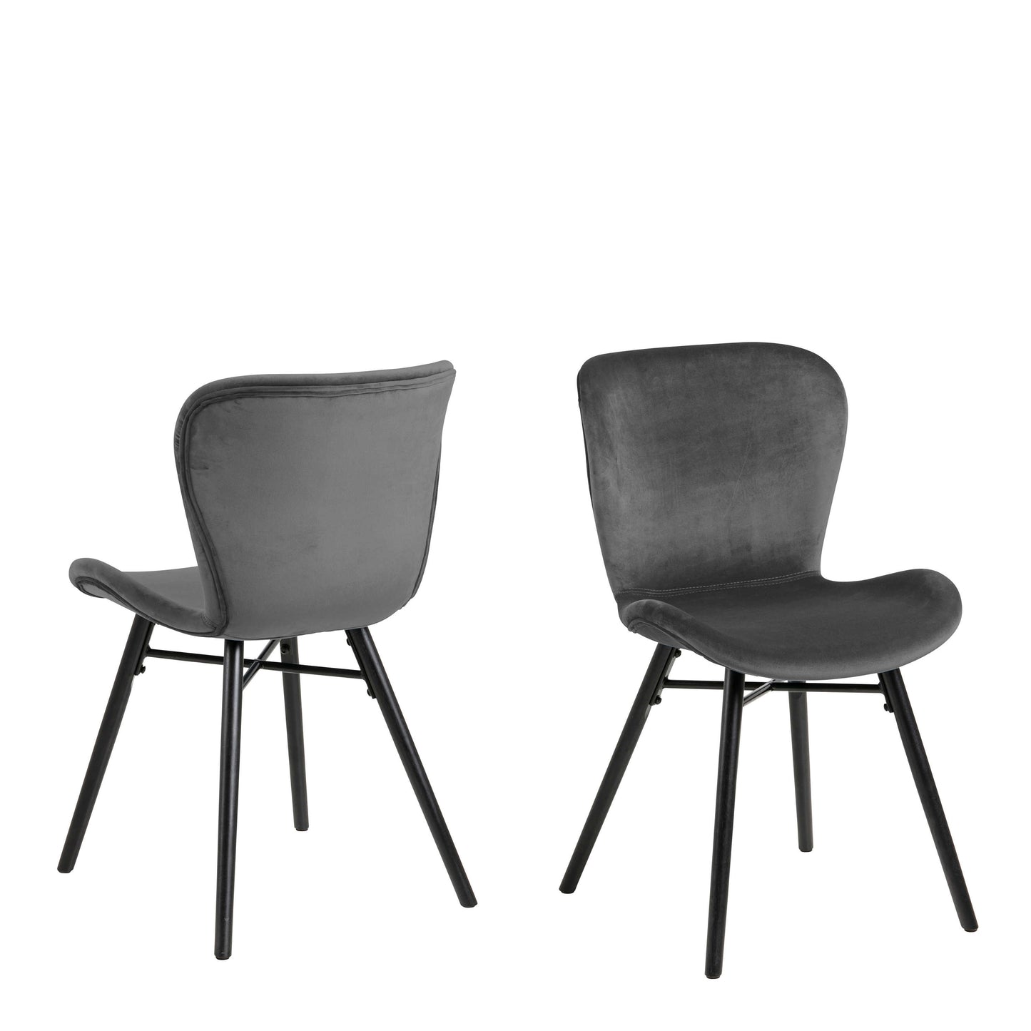 Set of 2 Acorn Dark Grey Upholstered Dining Chairs