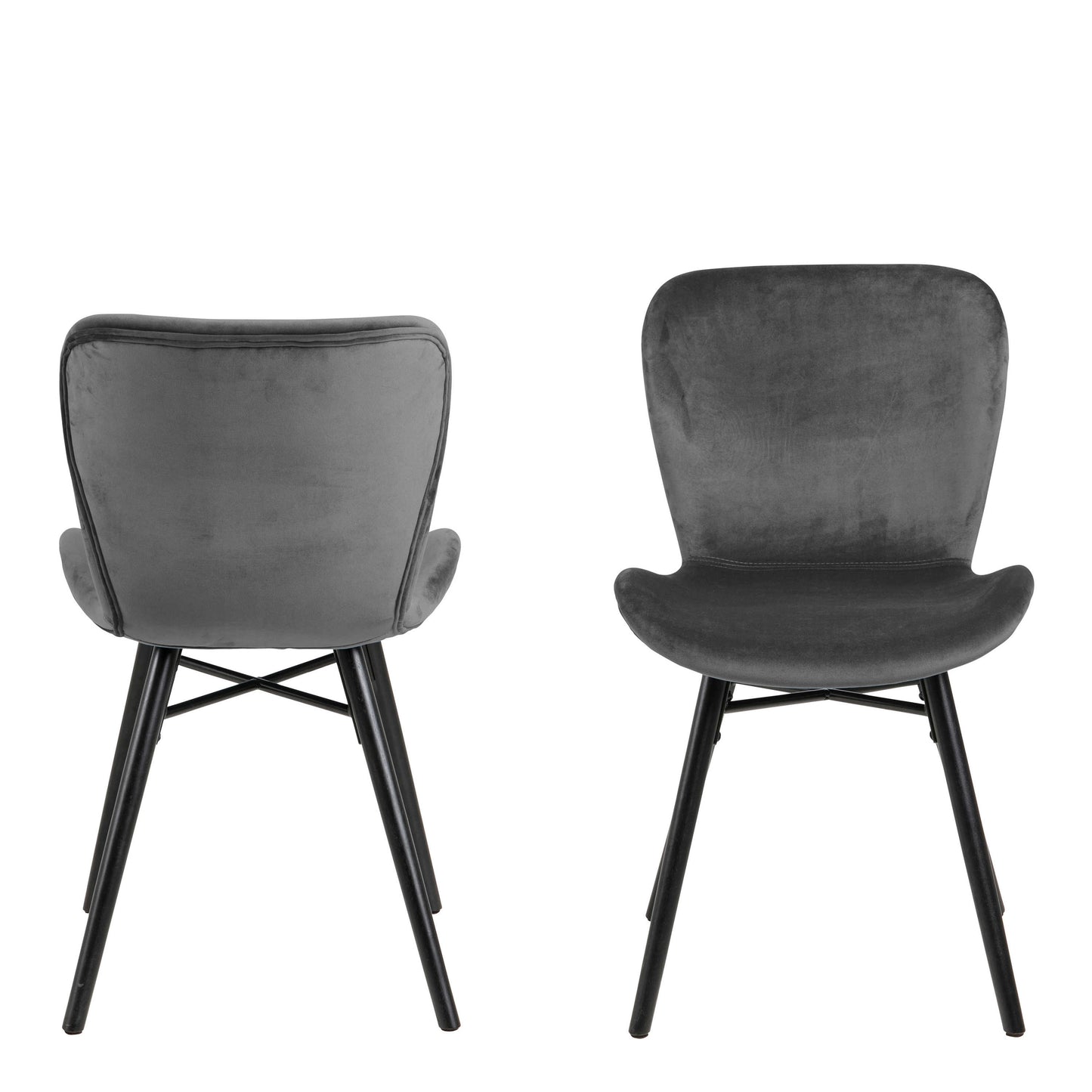 Set of 2 Acorn Dark Grey Upholstered Dining Chairs