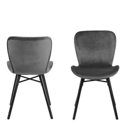 Set of 2 Acorn Dark Grey Upholstered Dining Chairs