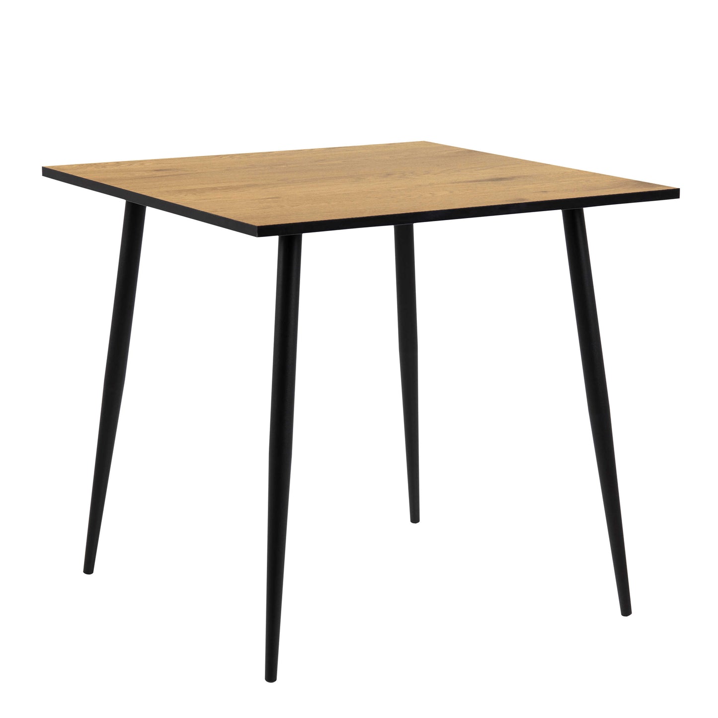Venice 4 Seater Square Wild Oak Effect Dining Table with Black Steel Legs