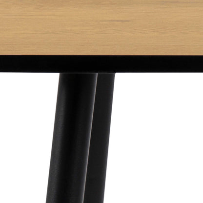 Venice 4 Seater Square Wild Oak Effect Dining Table with Black Steel Legs