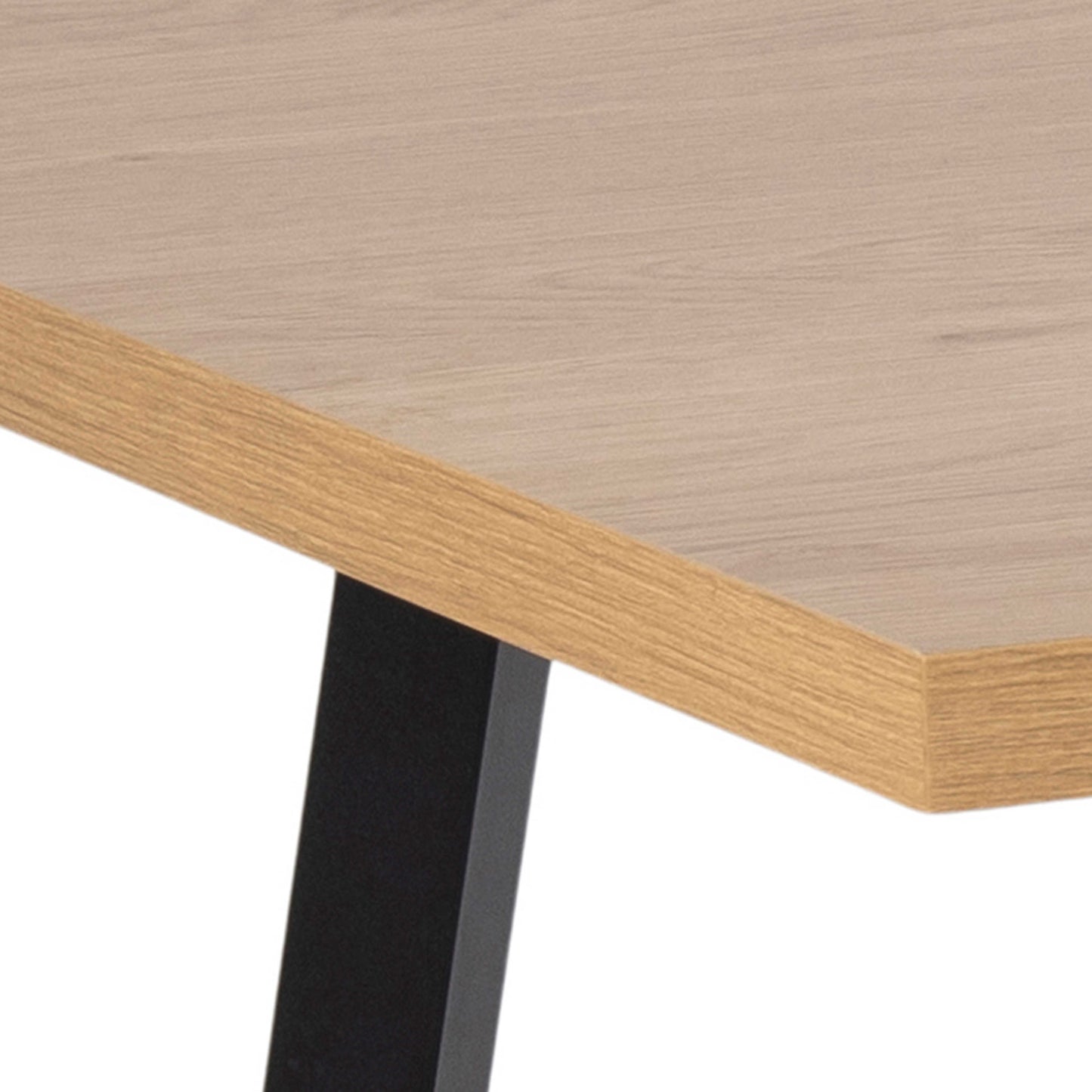 Wellington Natural Oak Effect and Black Dining Table