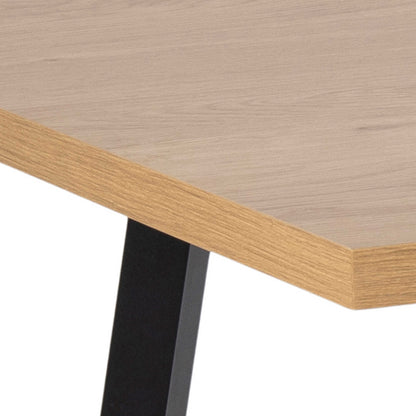 Wellington Natural Oak Effect and Black Dining Table