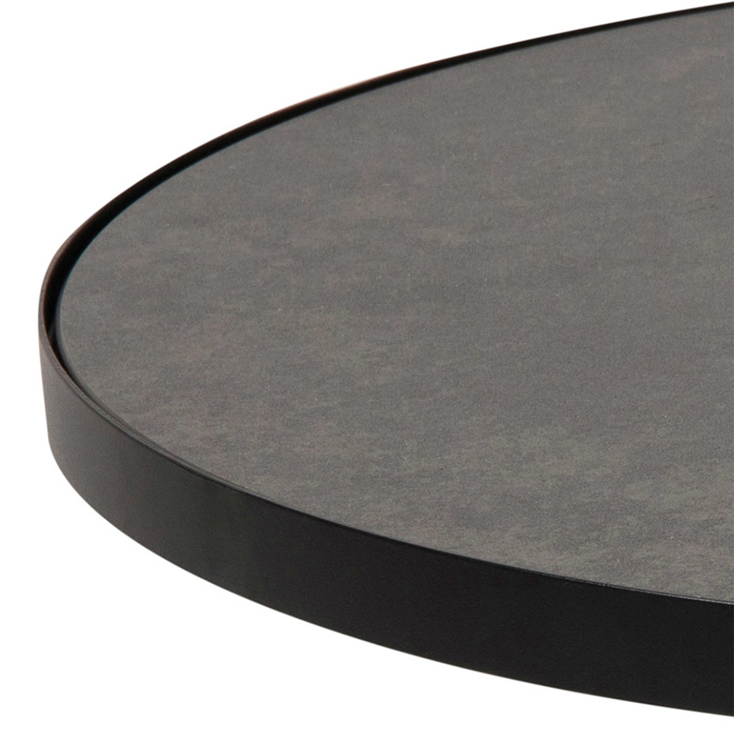 Hamburg Round Black Ceramic Coffee Table with Conical Steel Base