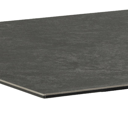 Perth 200cm Black Ceramic Rectangular Dining Table Industrial Black Metal Legs