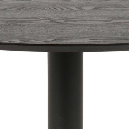 Ibiza 110cm Black Round Dining Table Black Base